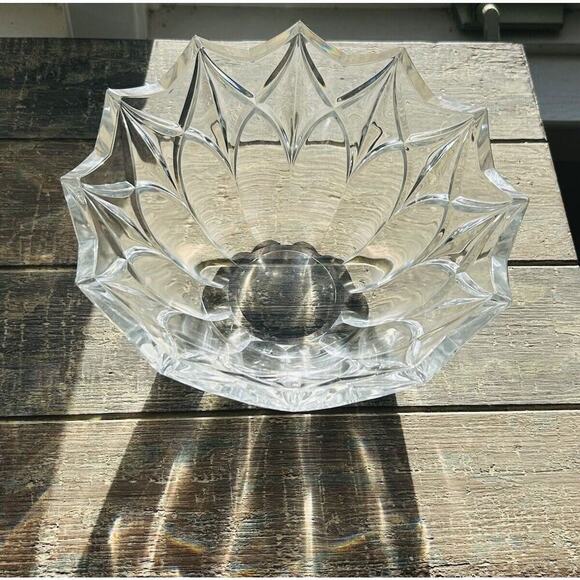 Vintage Bohemia Crystal Bowl Glass 12 Point Serving Dish Czech Republic 24% PbO - Picture 4 of 15